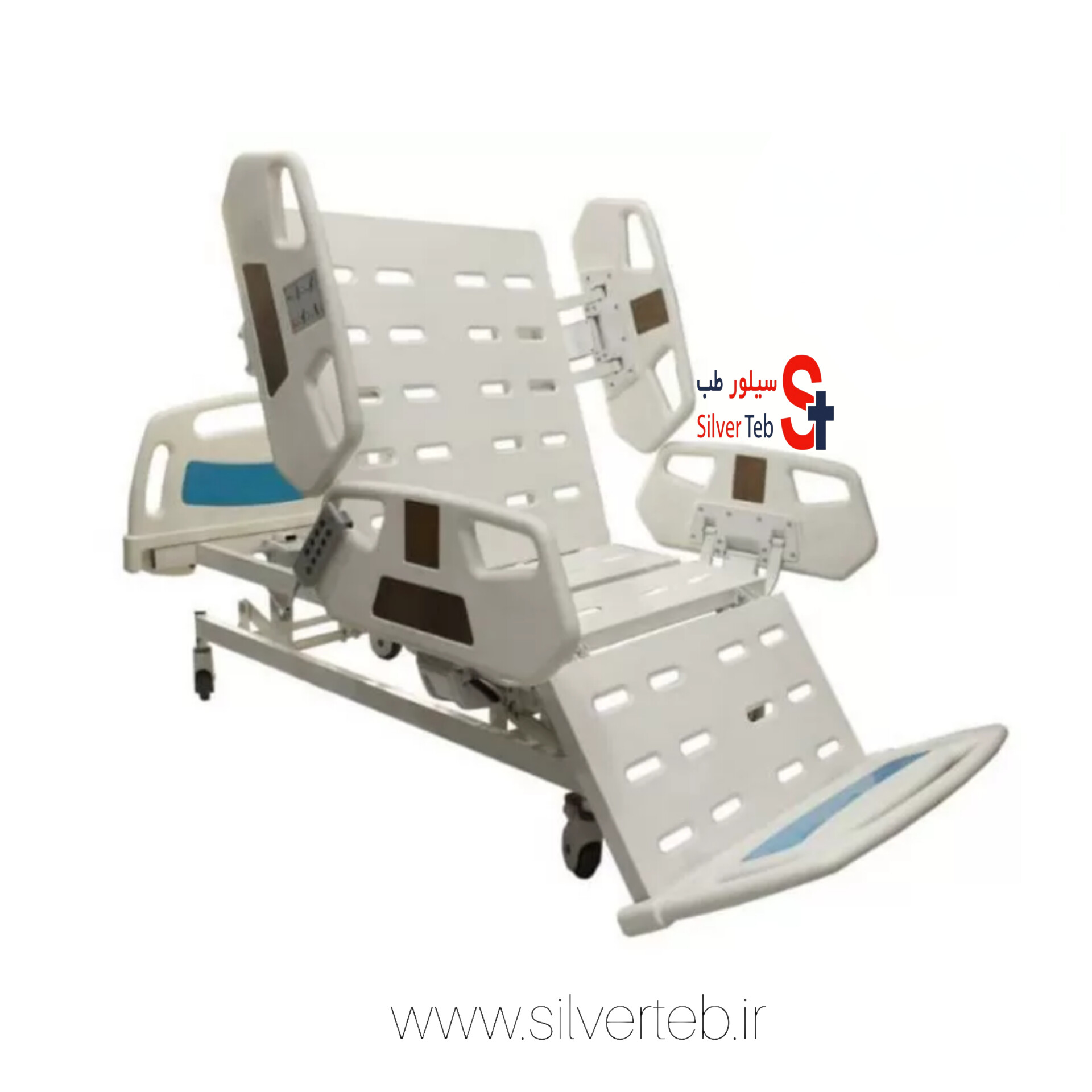 تخت بیمارستانی برقی چهار شکن با قابلیت صندلی شو و تنظیم ارتفاع - تصویر 4