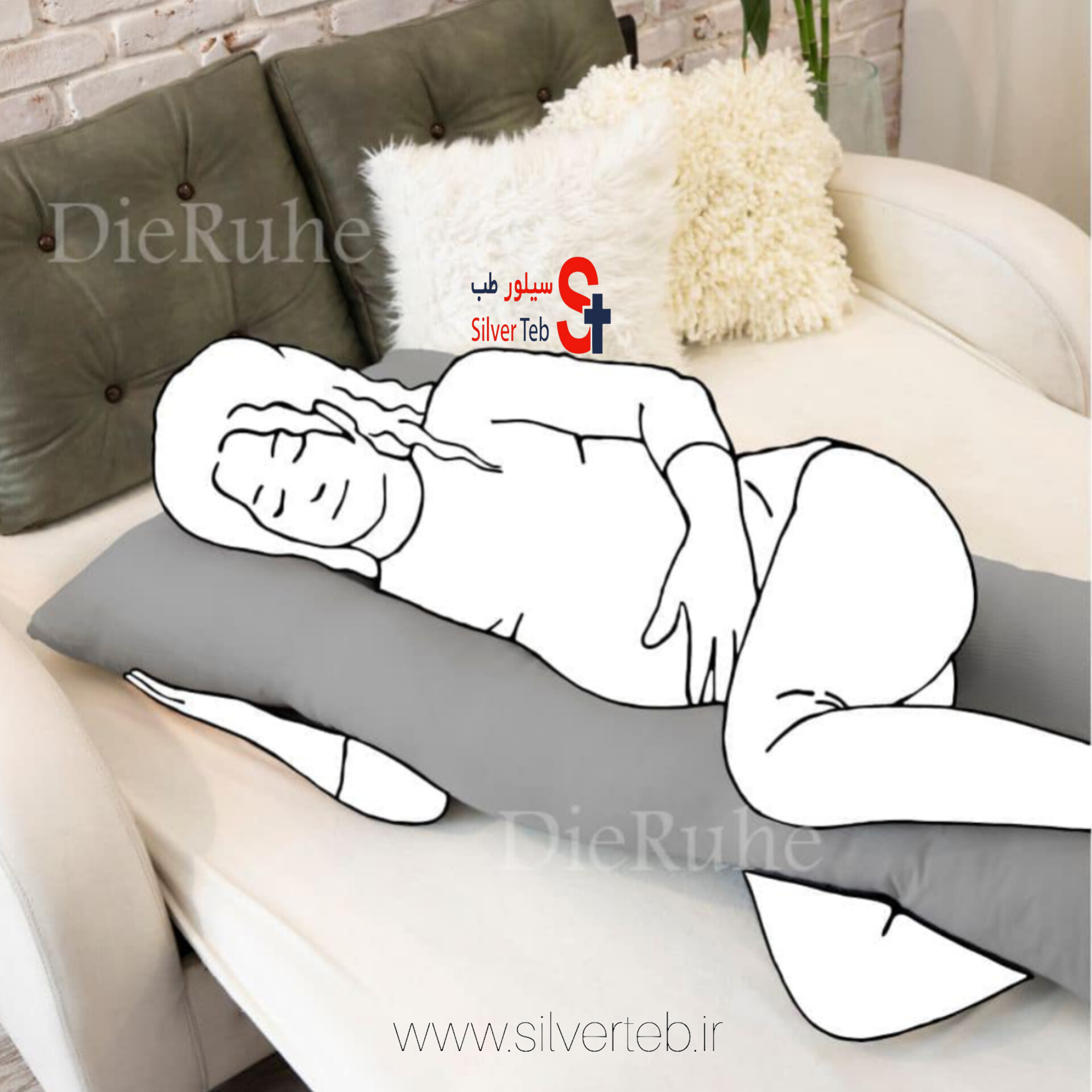 بالش بارداری دی روحه مدل یو U-Shape - تصویر 14