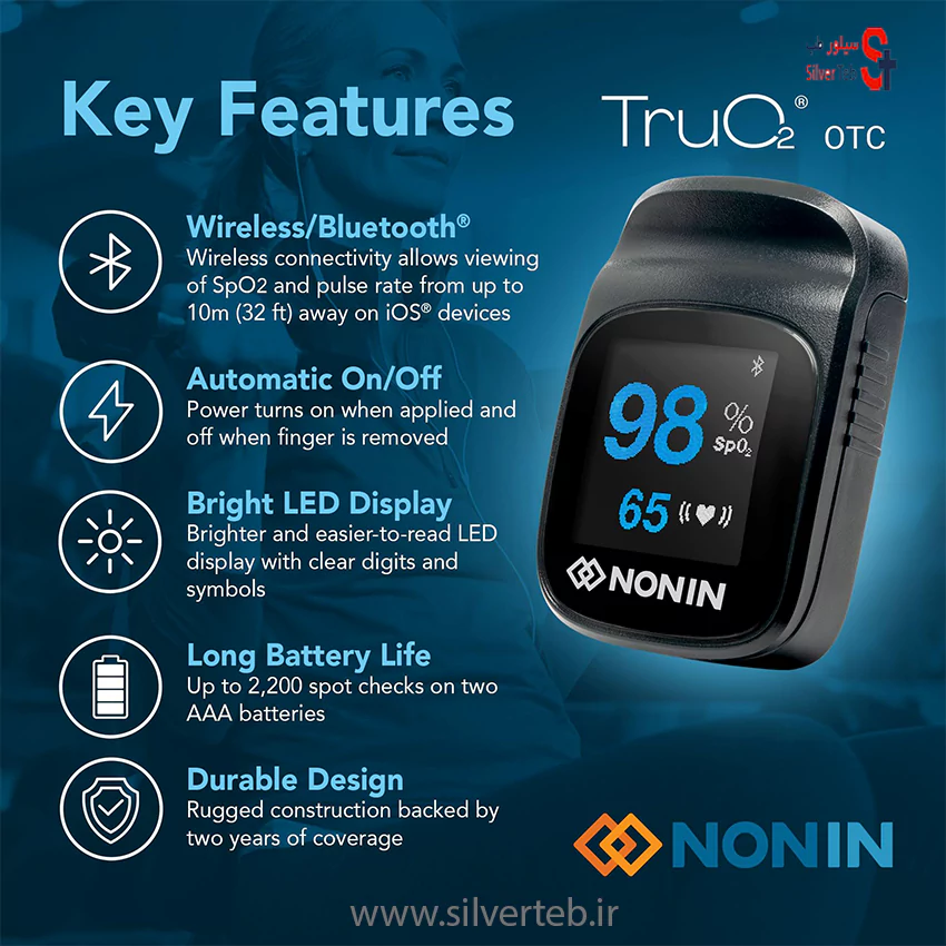 پالس اکسی متر انگشتی نونین NONIN آمریکایی مدل TruO2 3230 - تصویر 12